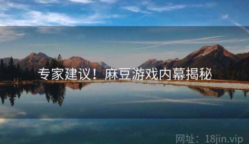 专家建议！麻豆游戏内幕揭秘