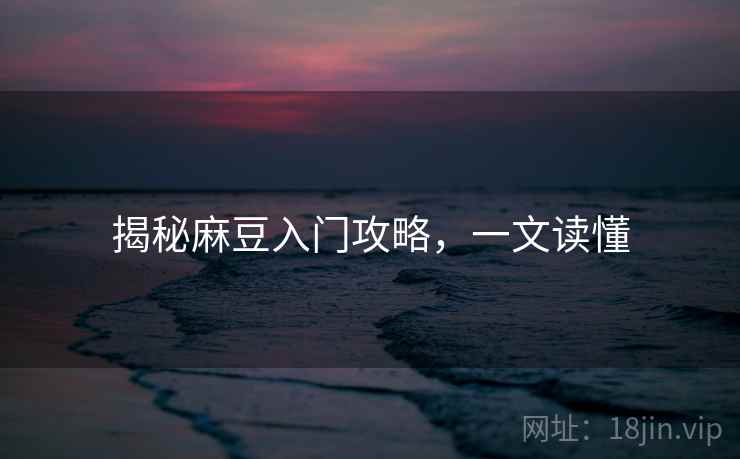 揭秘麻豆入门攻略，一文读懂